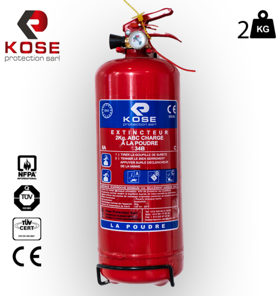 Extincteur ABC CHARGER A LA POUDRE 2KG 555x592